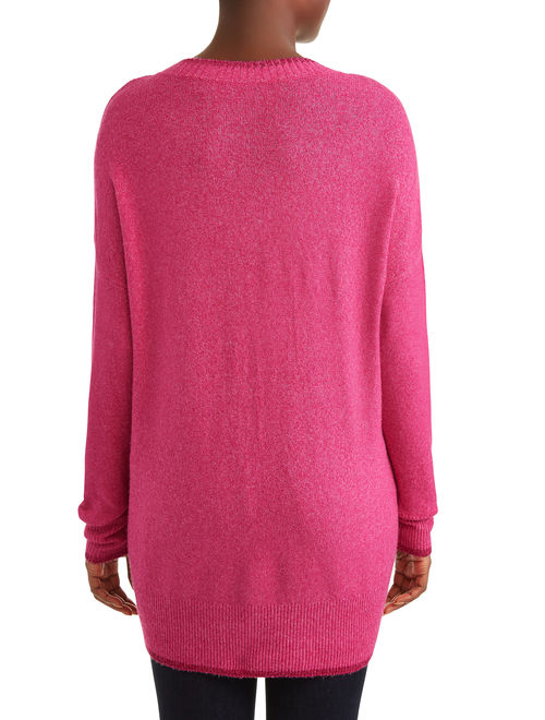 Concepts Womens V-Neck Drop Shoulder Sweater