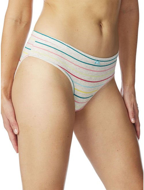No Boundaries Women's Cotton Spandex Bikini Panties, 5-Pack
