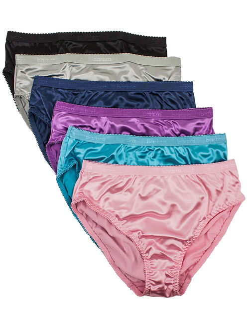 Buy Barbra 6 pack Women's Satin Full Coverage Bikini Panties(S) online