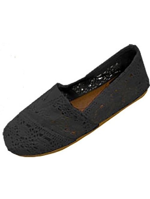 Shoes 18 Womens Canvas Crochet Slip on Shoes Flats