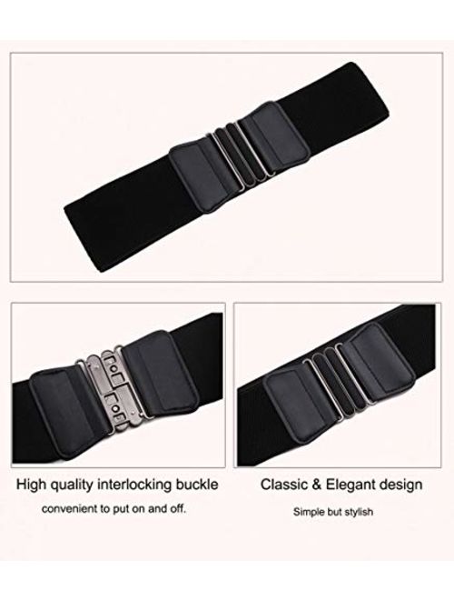 VOCHIC Wide Elastic Plus Size Dress Belt for Women Waist Belts Stretch Waistband