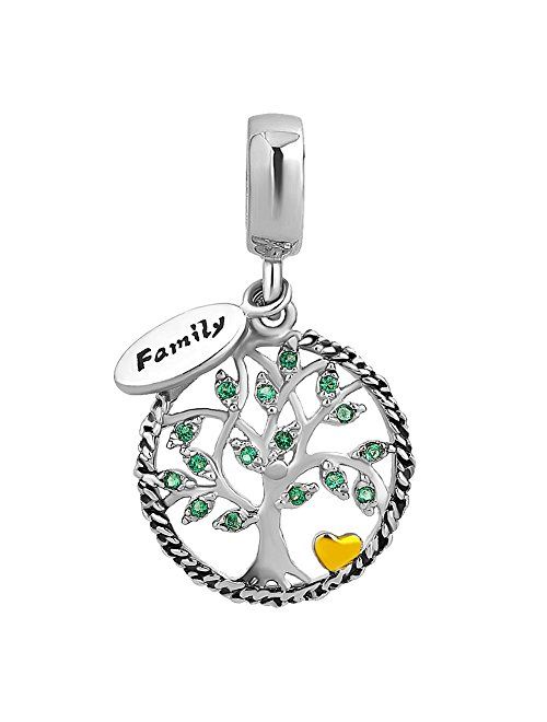 LovelyJewelry New Family Tree of Life Dangle Charm Bead for Bracelet Pendant