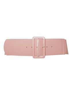eVogues Women's Wide Patent Leather Buckle High Waist Fashion Belt