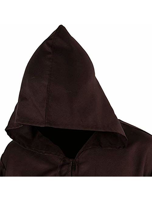 Cos2be Medieval Priest Monk Robe-Hooded Cap Cloak 