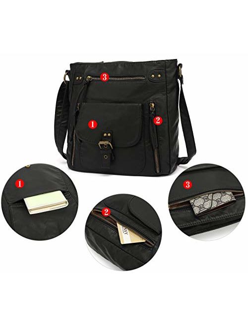 Scarleton Medium Crossbody Shoulder Bag for Women, Ultra Soft Washed Vegan Leather, H2005