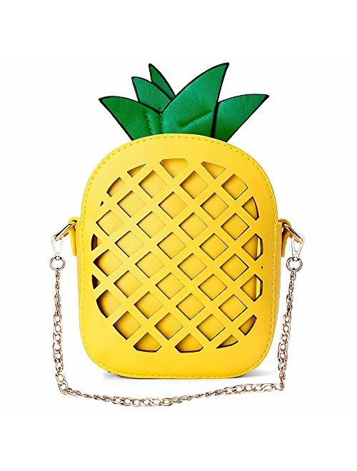 Yuboo Women's Pineapple Purse,Fruit Shaped Pu Leather Shoulder Bag (1-pineapple)