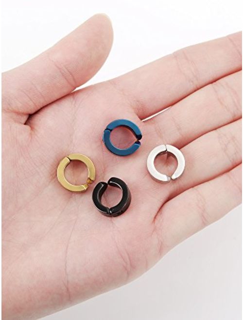 S N0S0 8 Pieces Non-piercing Earrings Ear Clip Fake Ear Hoops for Men and Women 