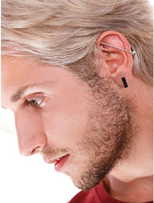 Mudder 8 Pieces Non-piercing Earrings Ear Clip Fake Ear Hoops for Men and Women, Stainless Steel, 4 Colors