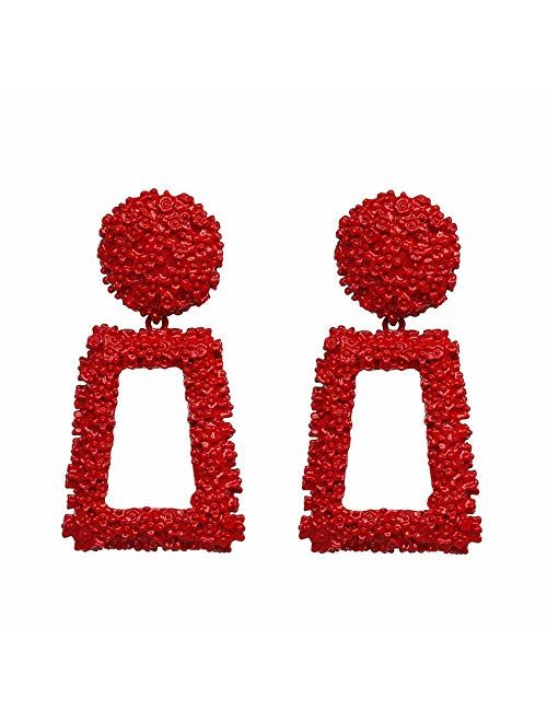 Golden/Silver Raised Design Statement Earrings Fashion Jewelry KELMALL COLLECTION