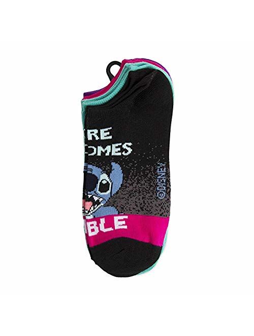 Disney Women's Lilo & Stitch 5 Pack No Show Socks