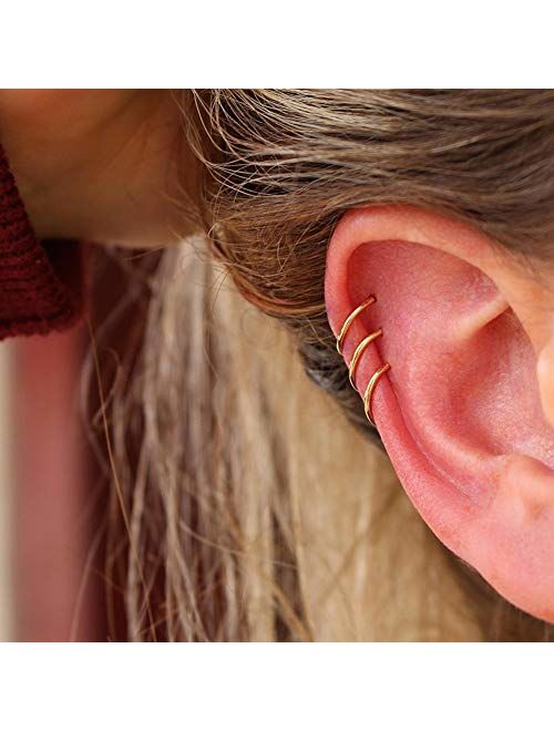 COCHARM Non-Piercing Septum Jewelry Spring Fake Clip on Earrings Hoop Cartilage Helix Lip Jewelry Hoop