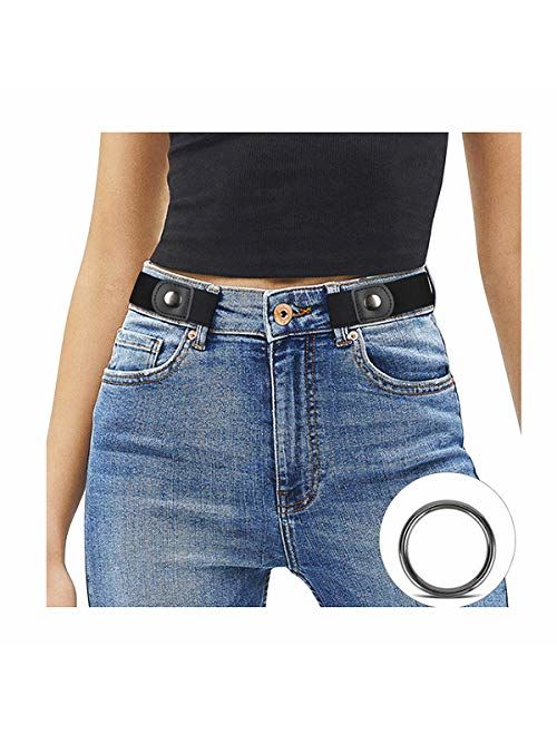 Buckle free Women Stretch Belt for Women Men, Plus Size No Buckle Invisible Belts for Jeans Pants by WHIPPY
