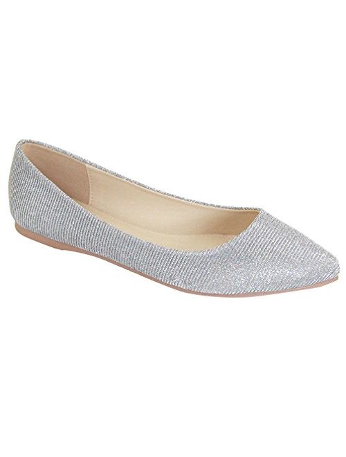 Bella Marie BellaMarie Angie-28 Women's Classic Pointy Toe Ballet Flat Shoes