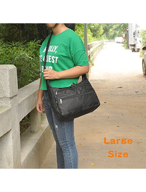 Crossbody Bag for Women Waterproof Messenger Shoulder Bag Casual Nylon Purse Handbag Multi Pocket Lightweight Travel Bag