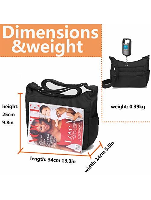 Crossbody Bag for Women Waterproof Messenger Shoulder Bag Casual Nylon Purse Handbag Multi Pocket Lightweight Travel Bag