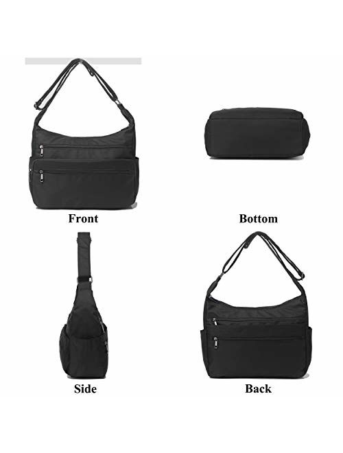 Crossbody Bag for Women Waterproof Messenger Shoulder Bag Casual Nylon Purse Handbag Multi Pocket Lightweight Travel Bag