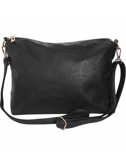 Humble Chic Crossbody Bag - Vegan Leather Satchel Messenger Handbag Shoulder Purse for Women
