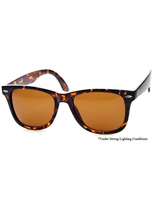 MLC Eyewear Vintage 80's Retro Classic Horn Rimmed Polarized Unisex Sunglasses - Tortoise Frame