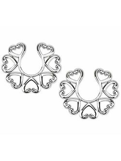 Vintage Hearts Clip On Non Pierce Nipple Rings - Sold as Pair by Pierced Owl