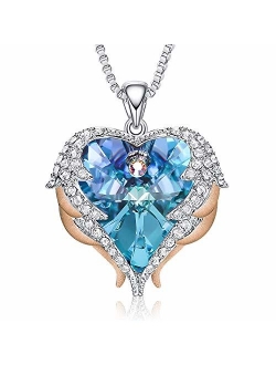 CDE Angel Wing Necklaces for Women Mothers Day Jewelry Gifts Embellished with Crystals from Swarovski Pendant Necklace Heart of Ocean Jewelry with Gift Box