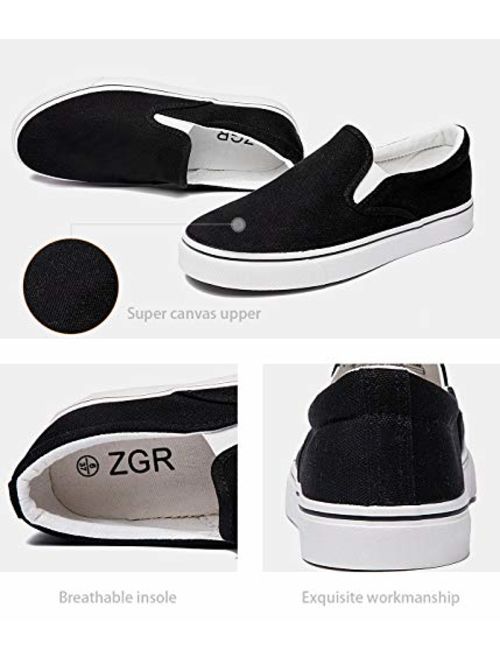 ZGR Women's Slip On Canvas Loafer Shoes Fashion Low Cut Sneakers