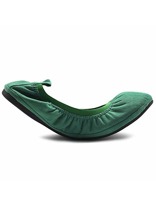 Ollio Women's Shoes Faux Suede Comfort Ballet Flat