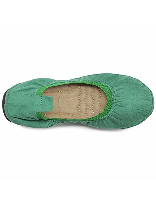 Ollio Women's Shoes Faux Suede Comfort Ballet Flat