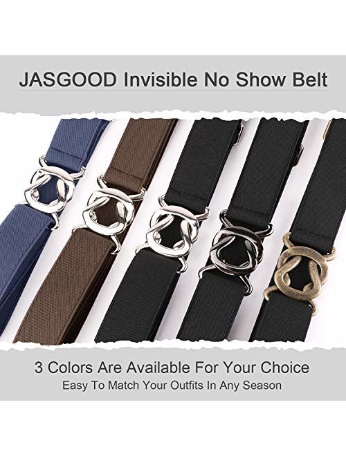 Womens Invisible Belt Comfortable Elastic Adjustable No Show Web Belt Metal Buckle Belt for Men by JASGOOD