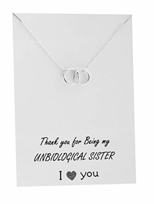 VIY Personal Card Friendship Necklace Infinity Beyond Pendant Gift Card Family Friends Jewelry Love for Her Silver Toned