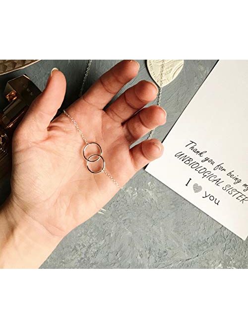 VIY Personal Card Friendship Necklace Infinity Beyond Pendant Gift Card Family Friends Jewelry Love for Her Silver Toned