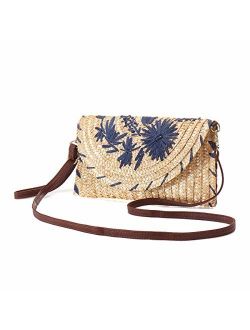 Crossbody Straw Bag, JOSEKO Womens Straw Handbag Shoulder Bag for Beach Travel and Everyday Use