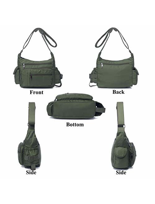RFID Anti Thief Crossbody Bag for Women Waterproof Shoulder Bag Messenger Bag Casual Nylon Purse Handbag