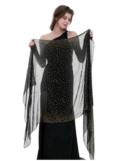 BANETTETA Starry Night Shawls and Wraps for Evening Dresses/Weddings Shawl Wrap Shiny Scarf