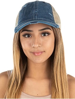Funky Junque Womens Adjustable Athletic Trucker Hat Mesh Baseball Cap Dad Hat