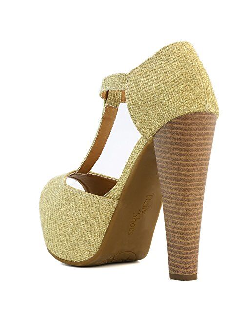 DailyShoes Womens Stilettos Sandal Open Toe Ankle Buckle Strap Platform Evening Party Dress Casual Shoes