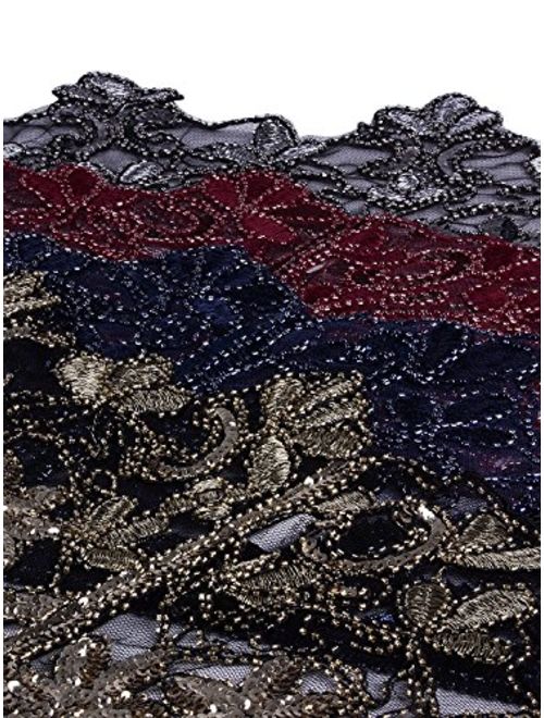 Vijiv Women's 1920s Shawl Wrap Art Deco Sequin Beaded Evening Cape Bolero Flapper Cover Up