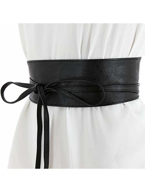 FASHIONGEN - Woman leatherette waisband Obi Belt, MICA