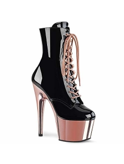 Pleaser Women's Adore-1020 Black Ankle-High Heel Boot
