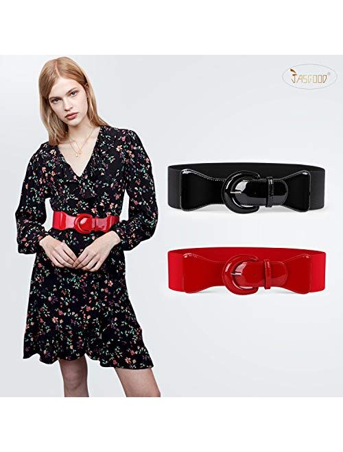 JASGOOD Women Wide Stretchy Vintage Belt Dress Elastic Waist Belts For Women Dress