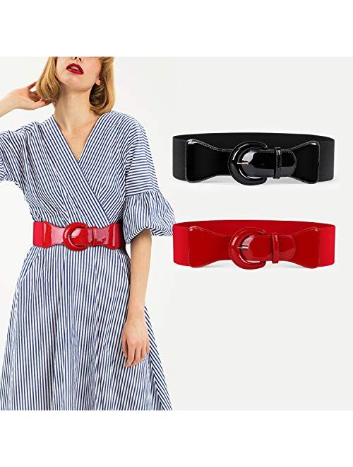 JASGOOD Women Wide Stretchy Vintage Belt Dress Elastic Waist Belts For Women Dress