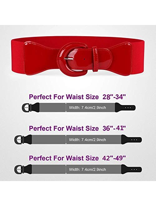 JASGOOD Women Wide Stretchy Vintage Belt Dress Elastic Waist Belts For Women Dress