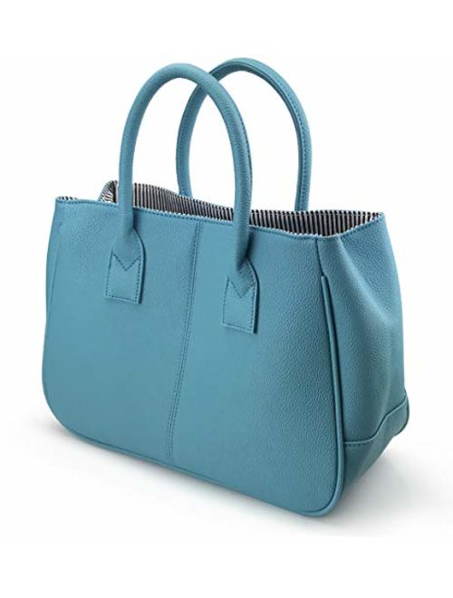 Hoxis Classical Office Lady Minimalist Pebbled Faux Leather Handbag Tote/Magnetic Snap Purse