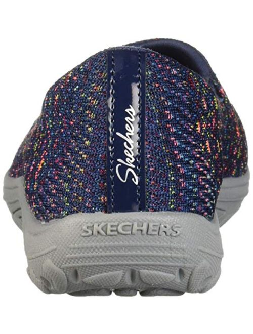 Skechers Women's Reggae Fest-Wicker-Engineered Knit Twin Gore Slip on (Willows) Loafer Flat
