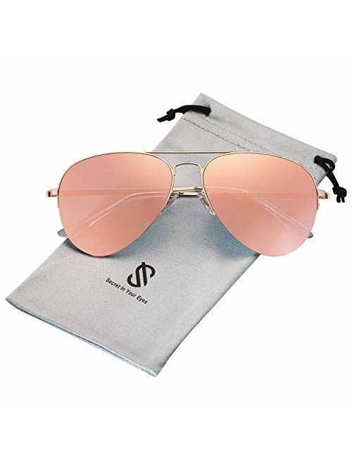 SOJOS Men's Women's Aviator Sunglasses, Classic Half Rim Metal, INSPIRATION SJ1106
