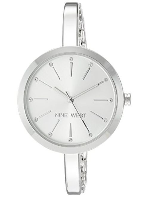 Nine West Women's Crystal Accented Bangle Watch
