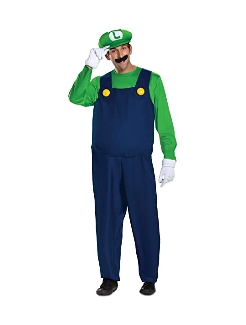 Disguise Super Mario Luigi Deluxe Mens Adult Costume