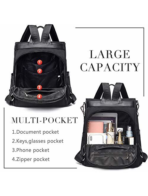 Charmore Women Travel Backpack Anti Theft Rucksack Nylon Waterproof Daypack Lightweight School Shoulder Bags