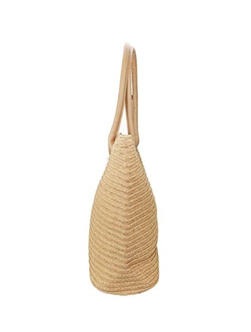 Straw Rattan Women Tote Summer Beach Shoulder Handbag Medium Size 17.8''x12.6