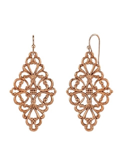 Filigree Diamond-Shape Drop Earrings