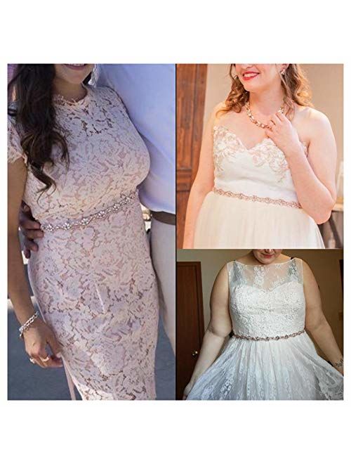 Yanstar Handmade Rhinestone belt Wedding Bridal Belt Sashes For Bridesmaid Dress